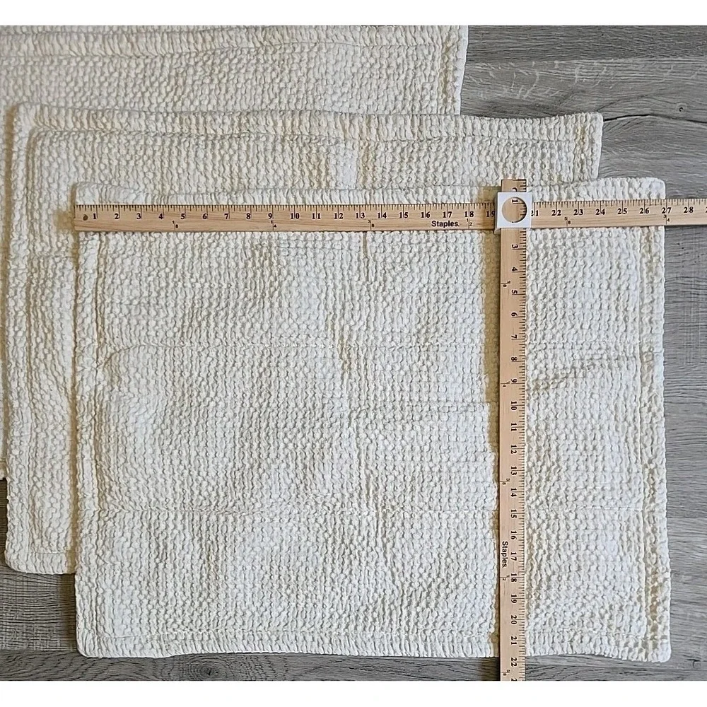 Beddy's‎ Luxe Seersucker Shams Covers Neutral Beige Thick Cotton Luxury Set Of 4